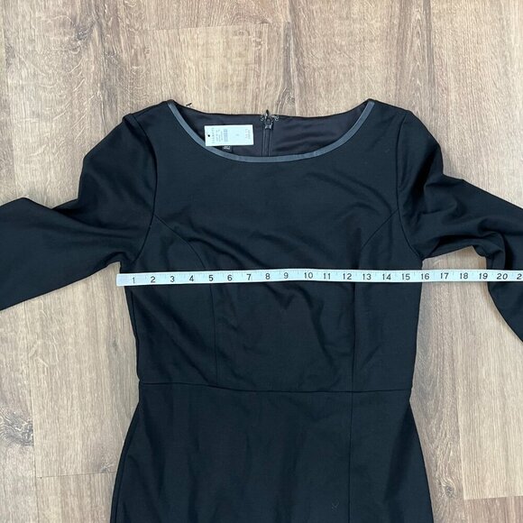 NEW Talbots Tipped Ponte Sheath Dress with Faux Leather Trim Sz 2 - Picture 8 of 13